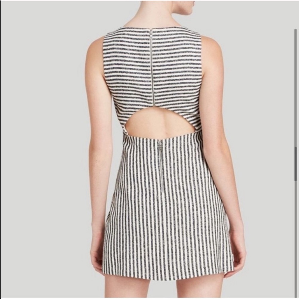 Alice + Olivia Eli Striped Cut Out Dress